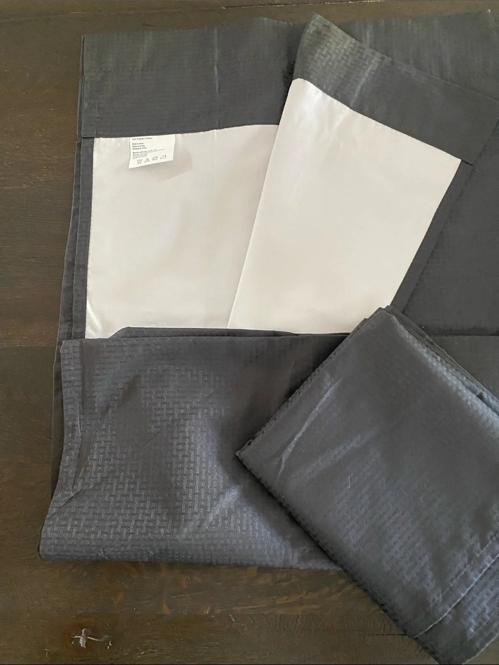Charcoal Gray Textured Blackout Curtains